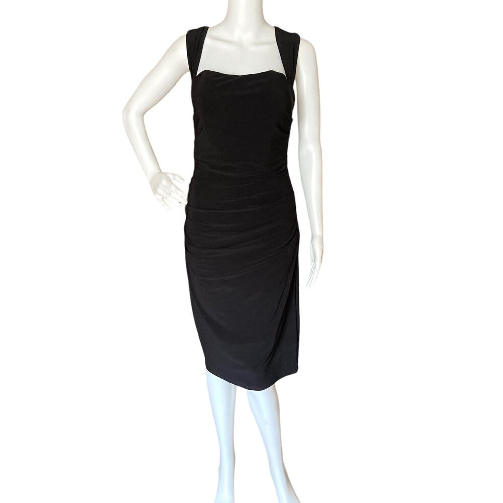 Laundry by Shelli Segal Square Neck Jersey Bodycon Dress 6 Retro Pinup Vegas